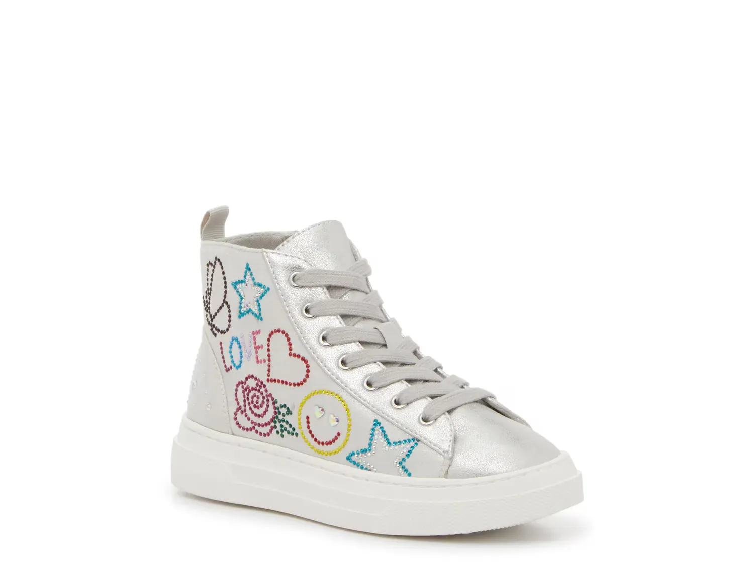 

Кроссовки Gwen High-Top - детские Steve Madden, Silver Metallic