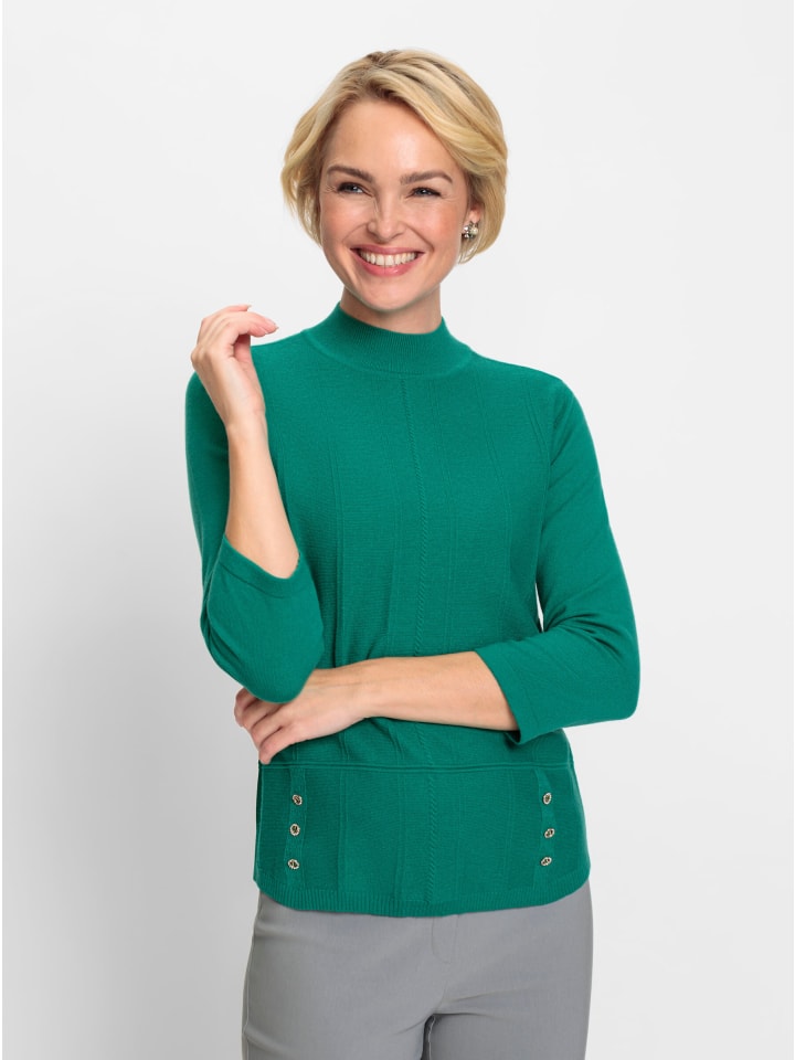 

Свитер с воротником-стойкой изумрудного цвета WITT WEIDEN