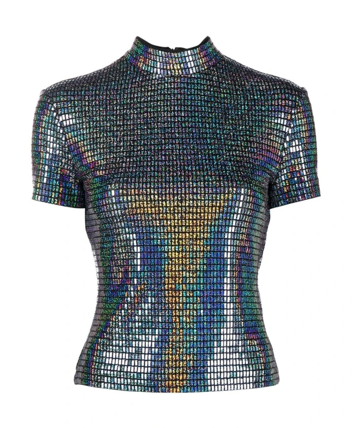 

Черная футболка с высоким воротником Chiara Ferragni Collection, черный