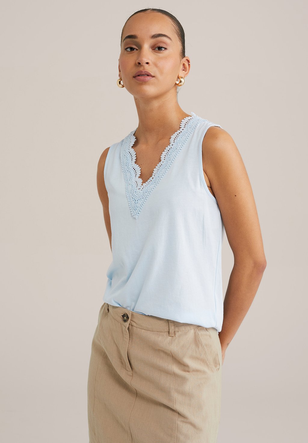 

Топ WE Fashion, светло-голубой