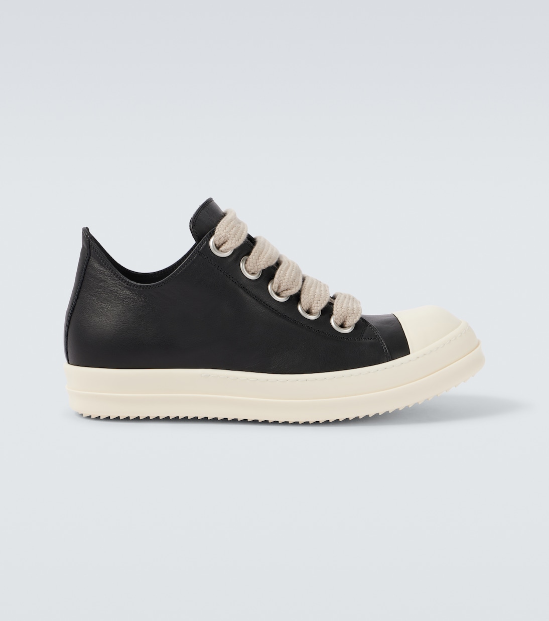 

Кроссовки Jumbolace Low Sneaks из кожи Rick Owens, Black/Milk/Milk