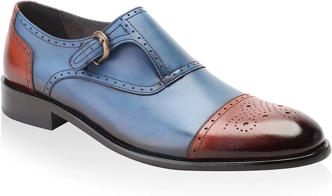 Туфли S'BAKER Monkstrap, Dark Blue Tobacco