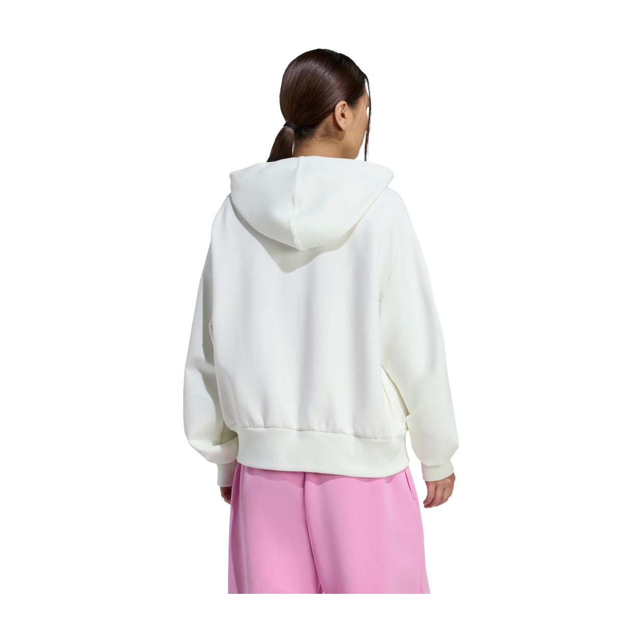 (WMNS) Толстовка Adidas Soft Lux на молнии, цвет 'Off White' — фото 3