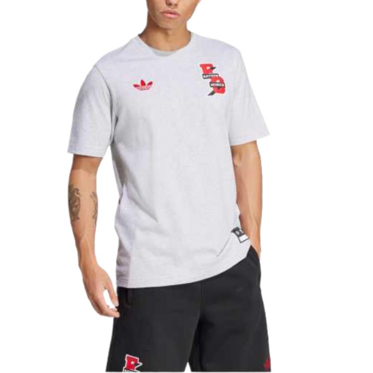 Футболка VRCT мужская light gray heather flower Adidas Originals, светло-серый — фото 4