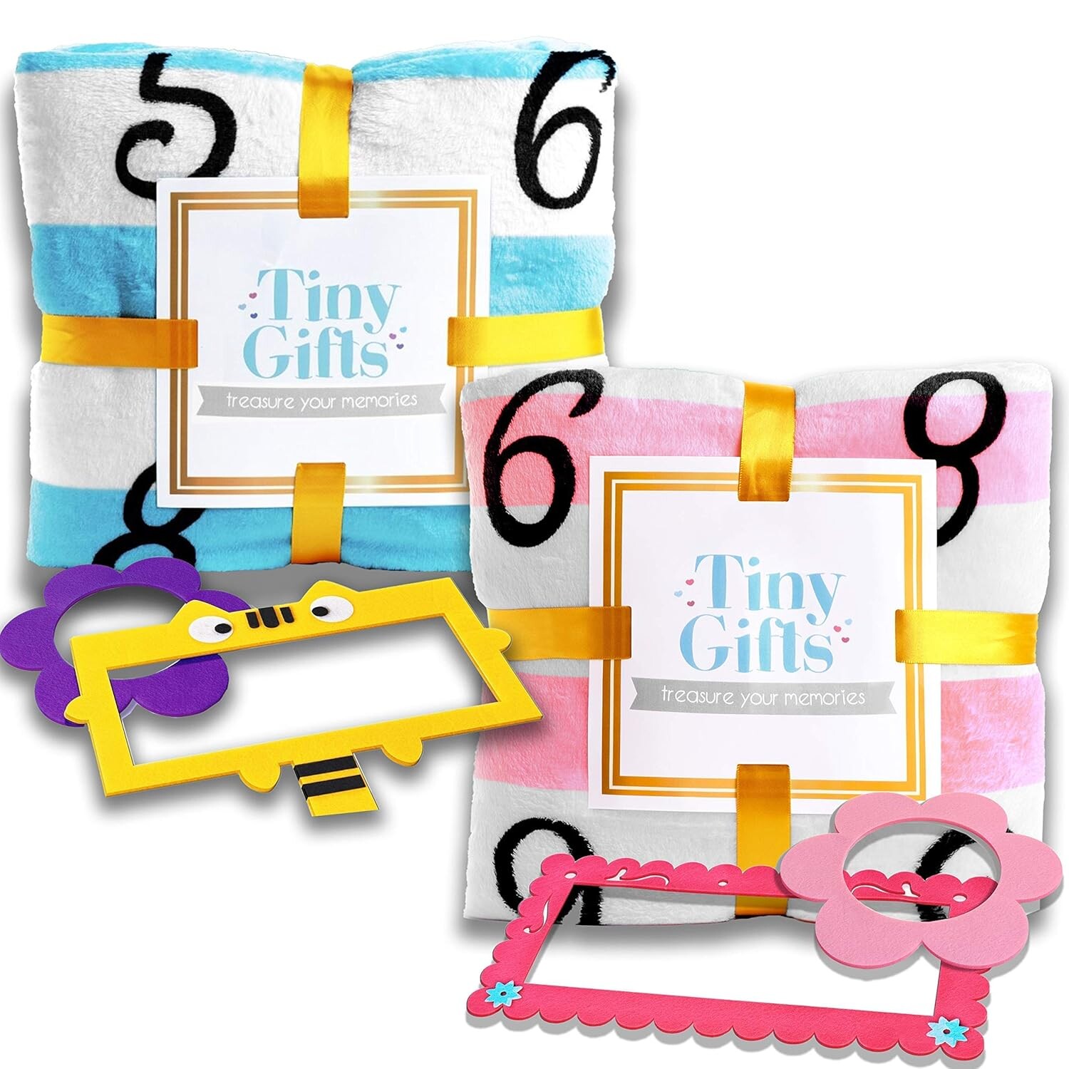 

Голубое детское одеяло Tiny Gifts «Monthly Milestone» + розовое детское одеяло «Monthly Milestone». Плотный и мягкий флис Минки