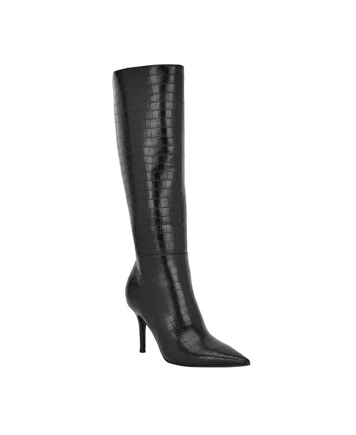 Женские сапоги Gressa на высоком каблуке с острым носом, Regular и Wide Calf Guess, черный