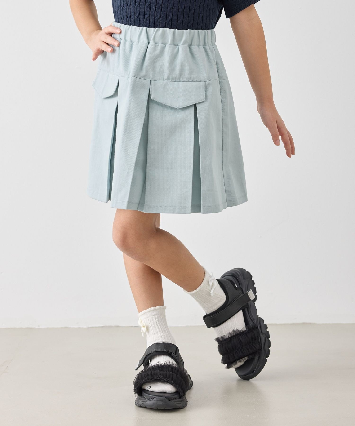 Складчатая юбка из саржи с подкладкой и подъюбниками. Rope' Picnic Kids, Light Gray (08) — фото 4