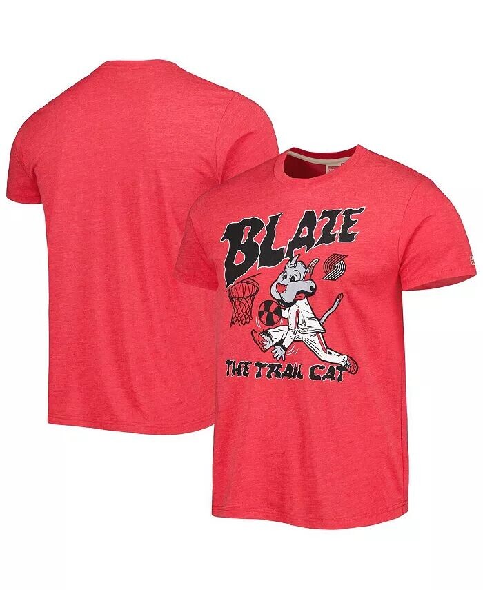 

Мужская и женская красная футболка Portland Trail Blazers Team Mascot Tri-Blend Homage, красный