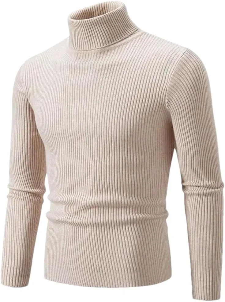 Мужской свитер-пуловер High Elastic Casual, однотонный с полосками, утепленный, Slim Fit