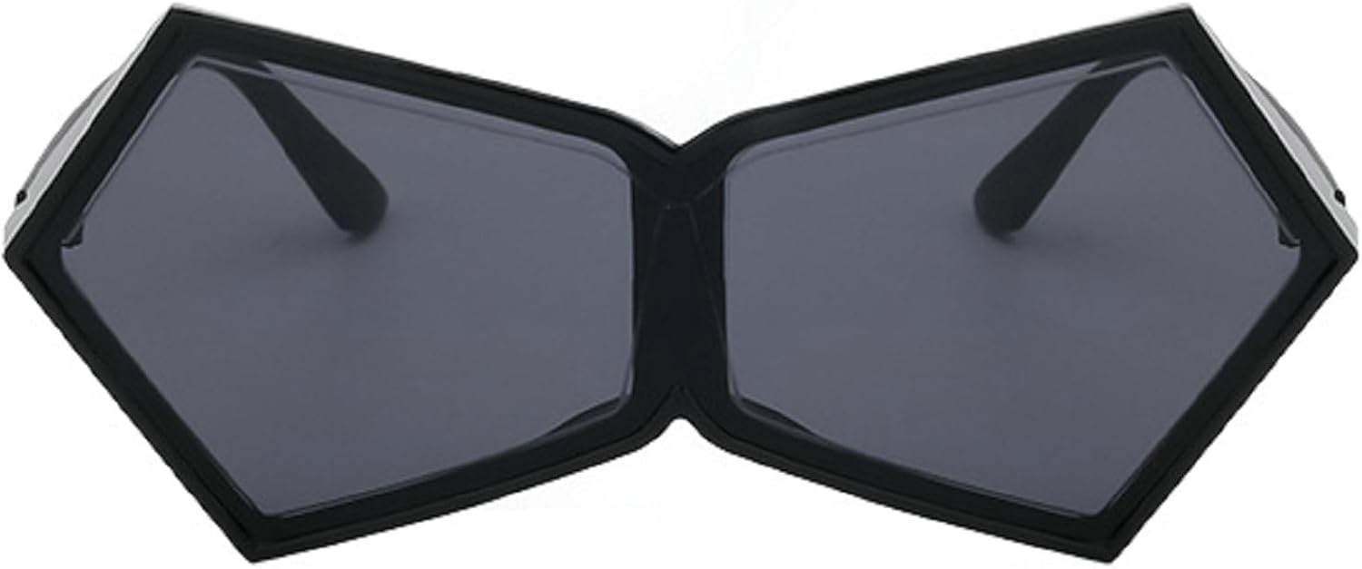 

Винтажные солнцезащитные очки большого размера в форме «щита» для женщин, модные треугольные солнцезащитные очки с градиентным переходом цвета «кошачий глаз» mincl, Black