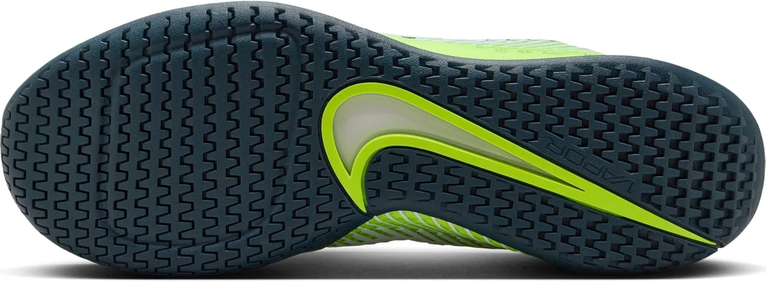 Кроссовки теннисные Nike Zoovapor 11 HC, шнуровка, Volt White Armory Navy — фото 3