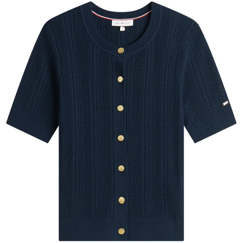 Джемпер женский с круглым вырезом Tommy Hilfiger темно-синий