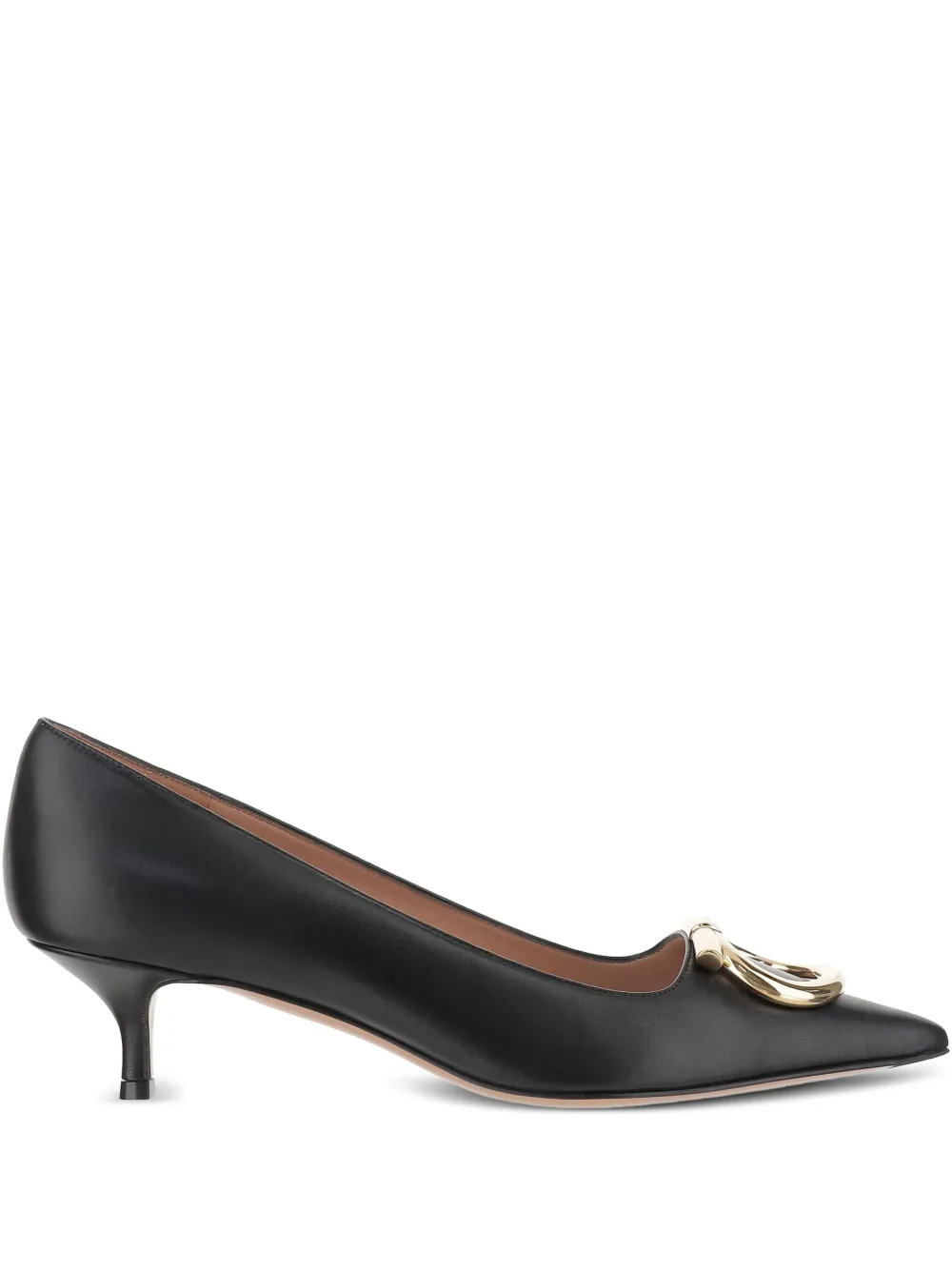 Туфли с заостренным носком и декором Gancini Ferragamo, черный