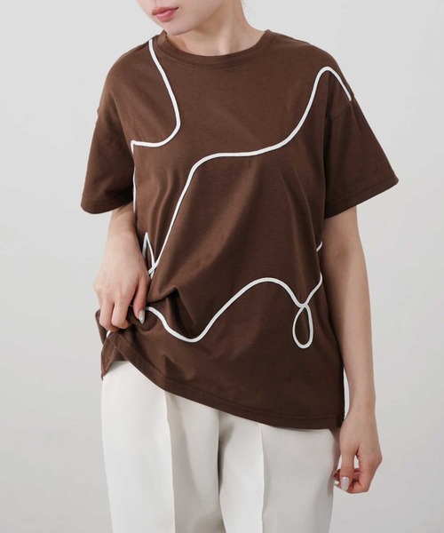 

Bulue. Футболка с вышивкой шнуром, синяя