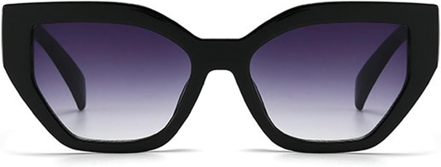 

Винтажные квадратные солнцезащитные очки «кошачий глаз» для женщин, модные солнцезащитные очки с многоугольным градиентом для мужчин, очки для вождения на открытом воздухе S67 helena, Black Gray