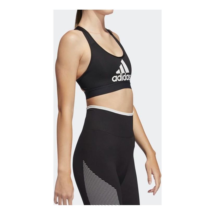 (WMNS) Спортивный бюстгальтер Adidas Don't Rest Badge of Sport Bra 'Black White' — фото 3