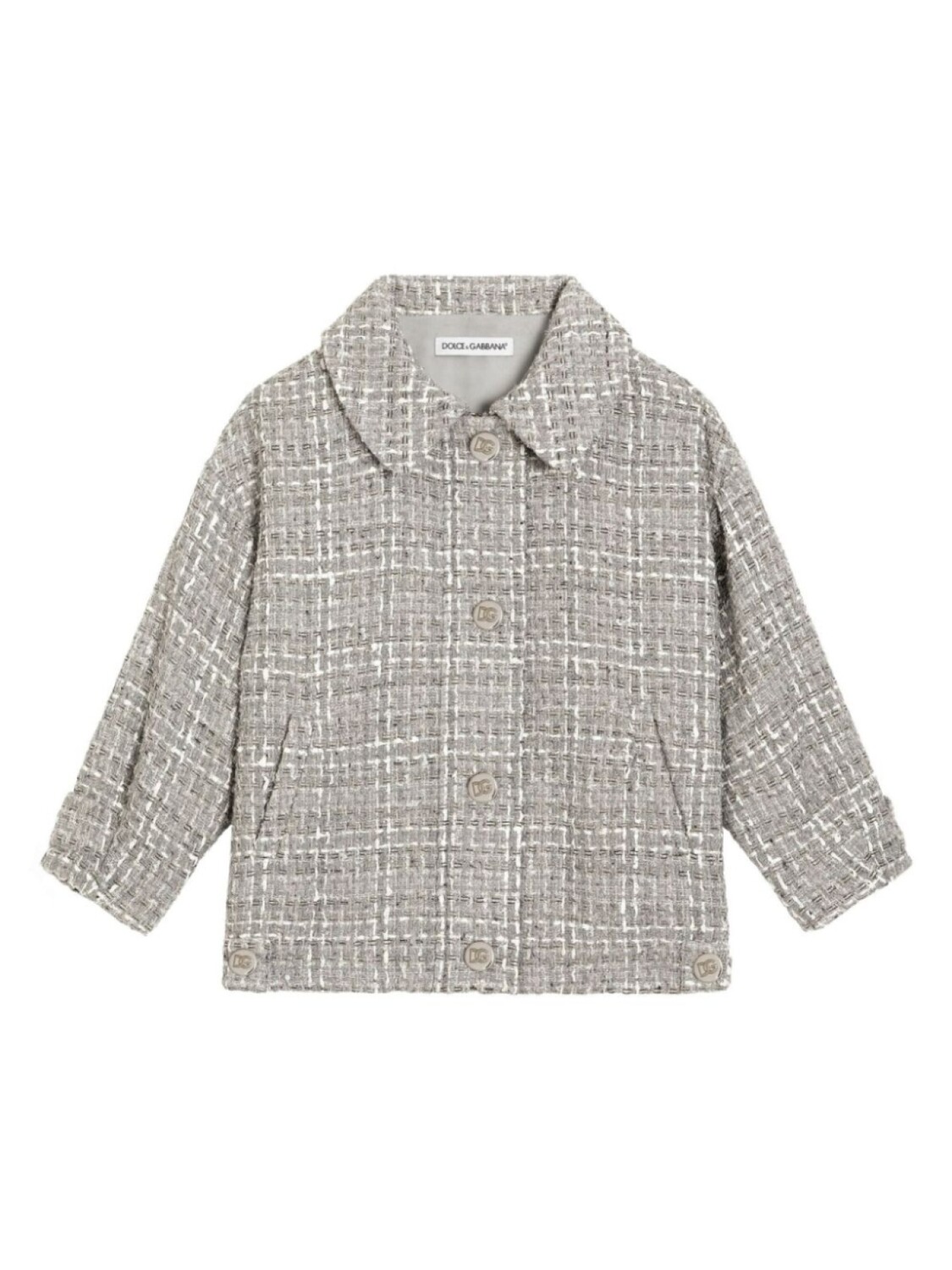 

Dolce & Gabbana Kids куртка в клетку тартан, серый