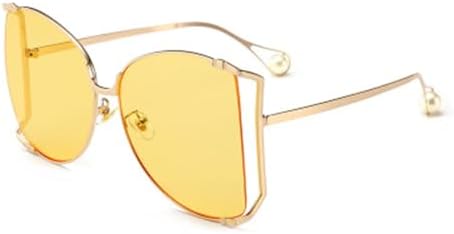 

Солнцезащитные очки в полуободковой оправе большого размера с жемчужными дужками и градиентными линзами, очки-«кошачий глаз», солнцезащитные очки UV400 для женщин MTZJH, C2