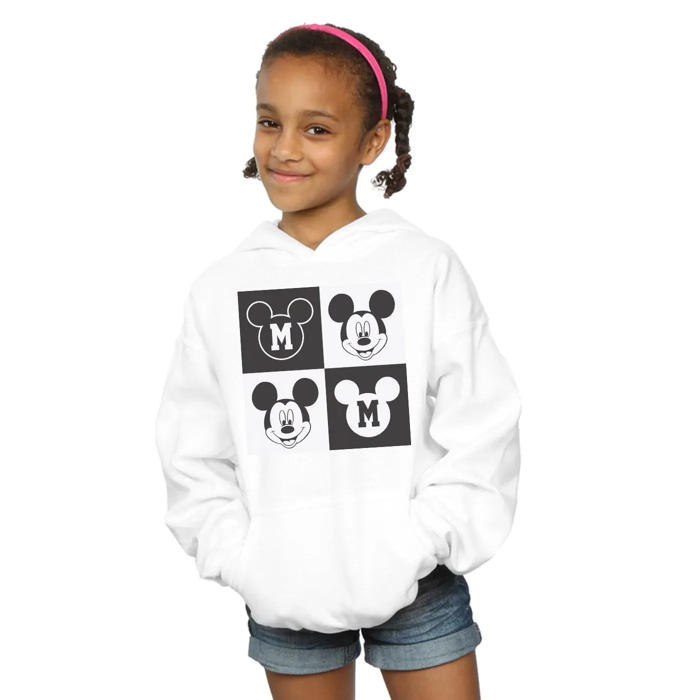 Худи с принтом Mickey Mouse Smiling Squares, Disney, белый