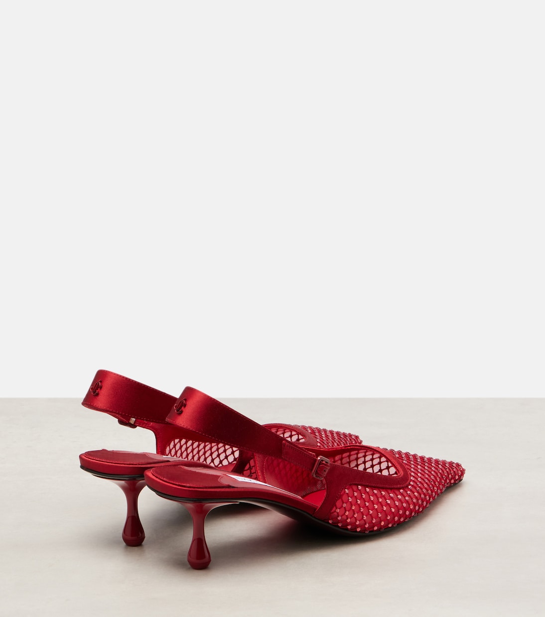 Туфли-лодочки Amel 50 с декором и открытой пяткой Jimmy Choo, Ruby Red — фото 2