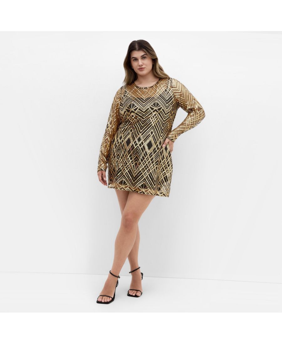 

Женское платье Braylin с пайетками CITY CHIC, Gold geo