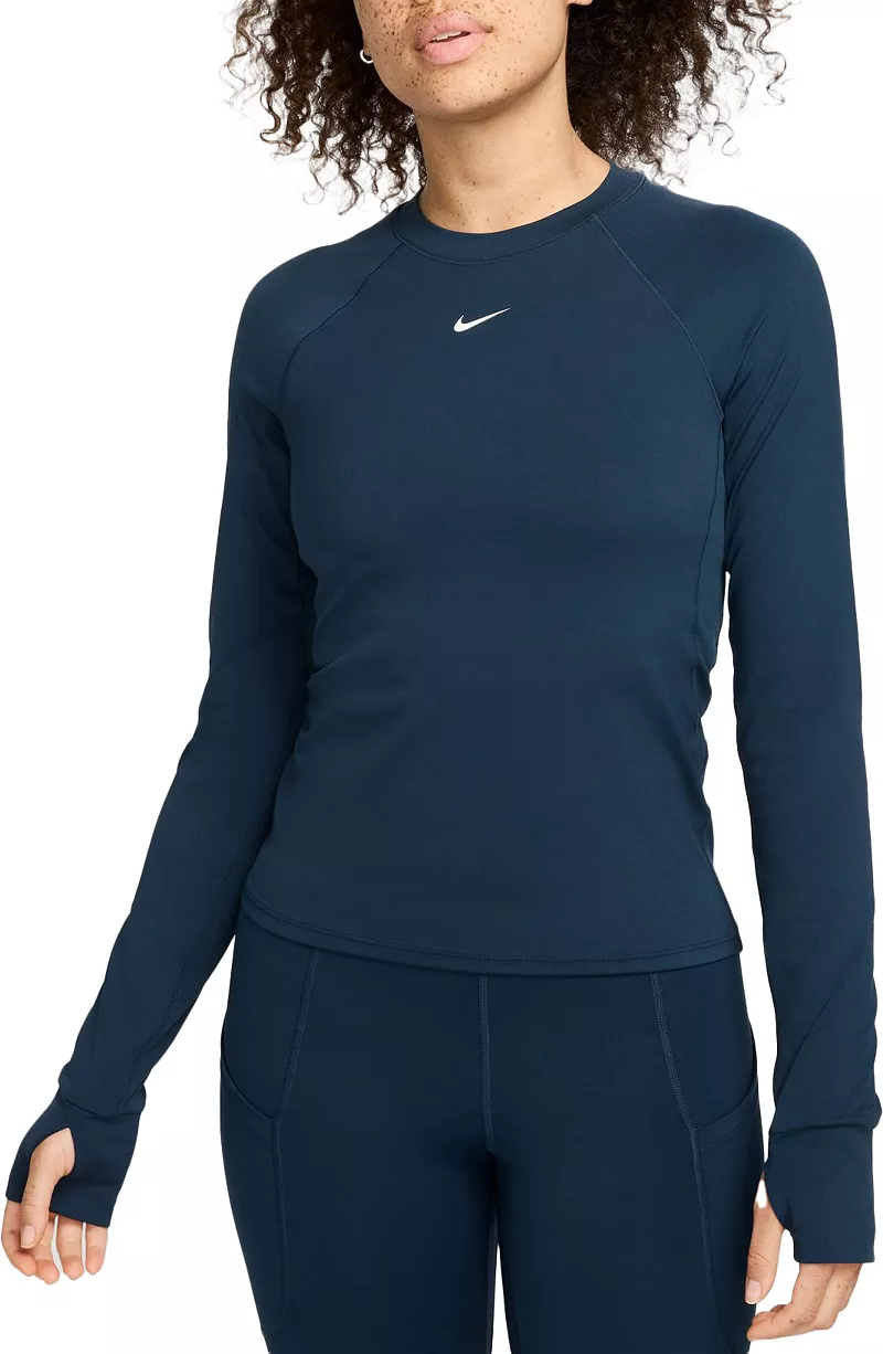

Женская футболка с длинными рукавами Nike Pro Dri-FIT, цвет Armory Navy