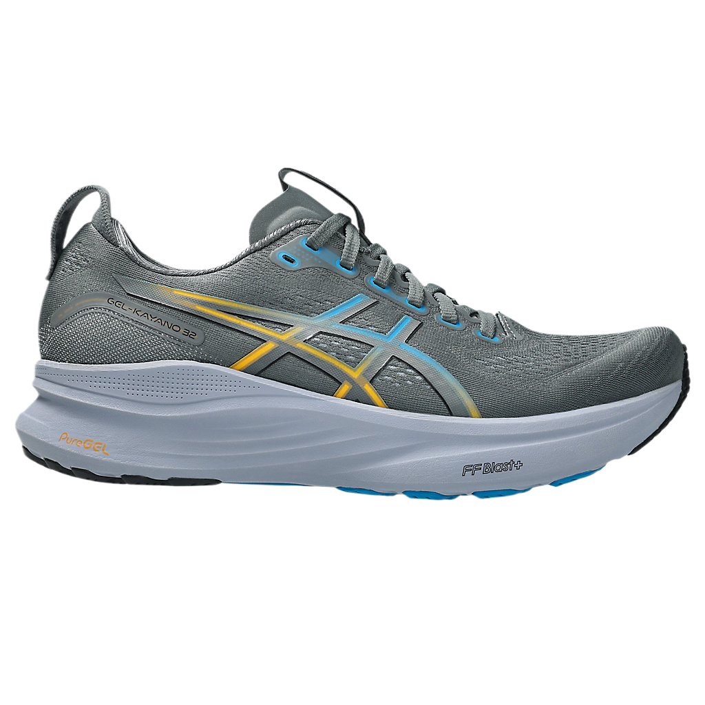 GEL KAYANO 32 амортизирующие дышащие кроссовки Low top для мужчин ASICS, steel grey/aegean синий — фото 3