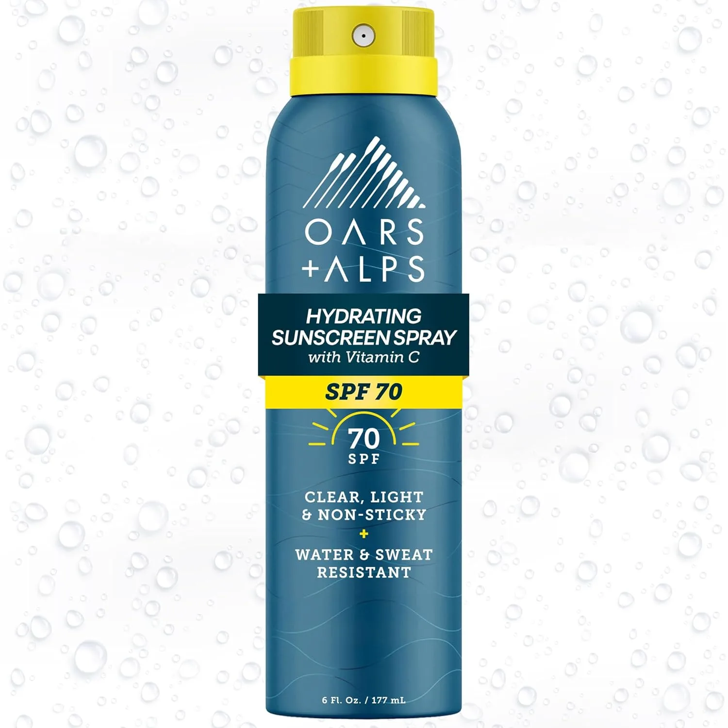 Oars + Alps SPF 70 солнцезащитный спрей для лица и тела, быстровпитывающийся, легкий, нежирный, водостойкий, 170 г 177 мл (1 шт.), SPF 70