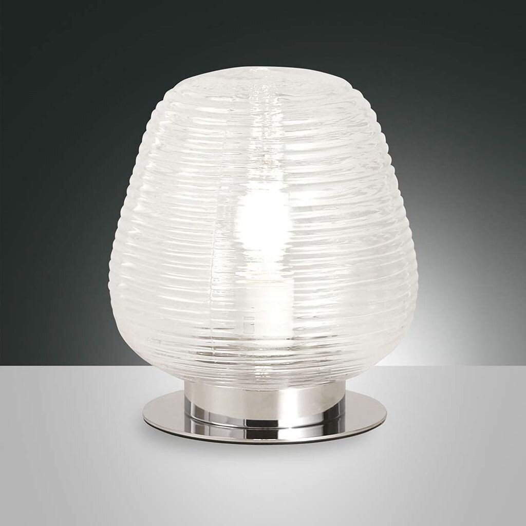 

Настольная лампа Fabas Luce Cora хромированная и прозрачная E27 200 мм, прозрачный