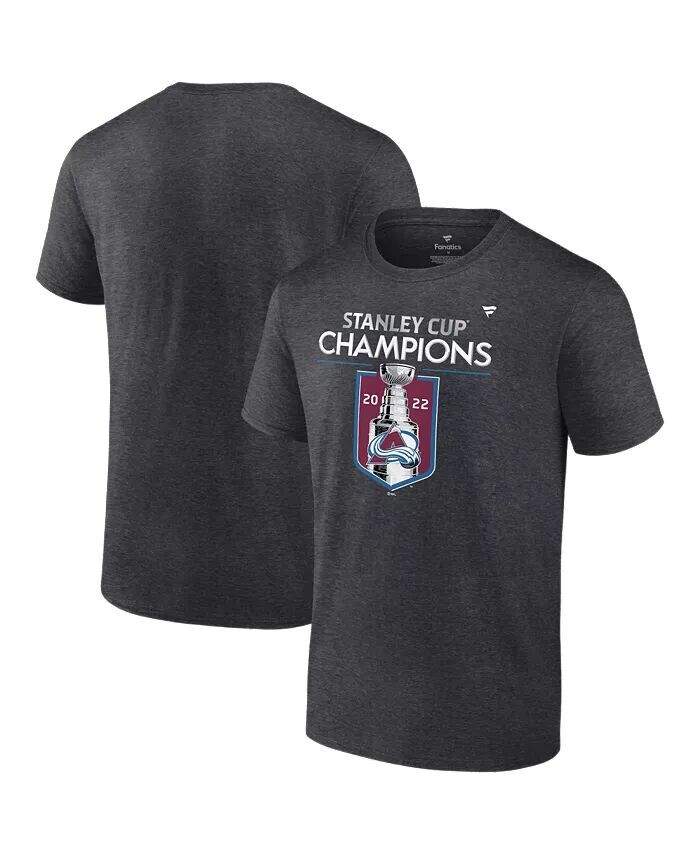 

Футболка мужская Heather Charcoal Colorado Avalanche 2022 Stanley Cup Champions Locker Room Fanatics