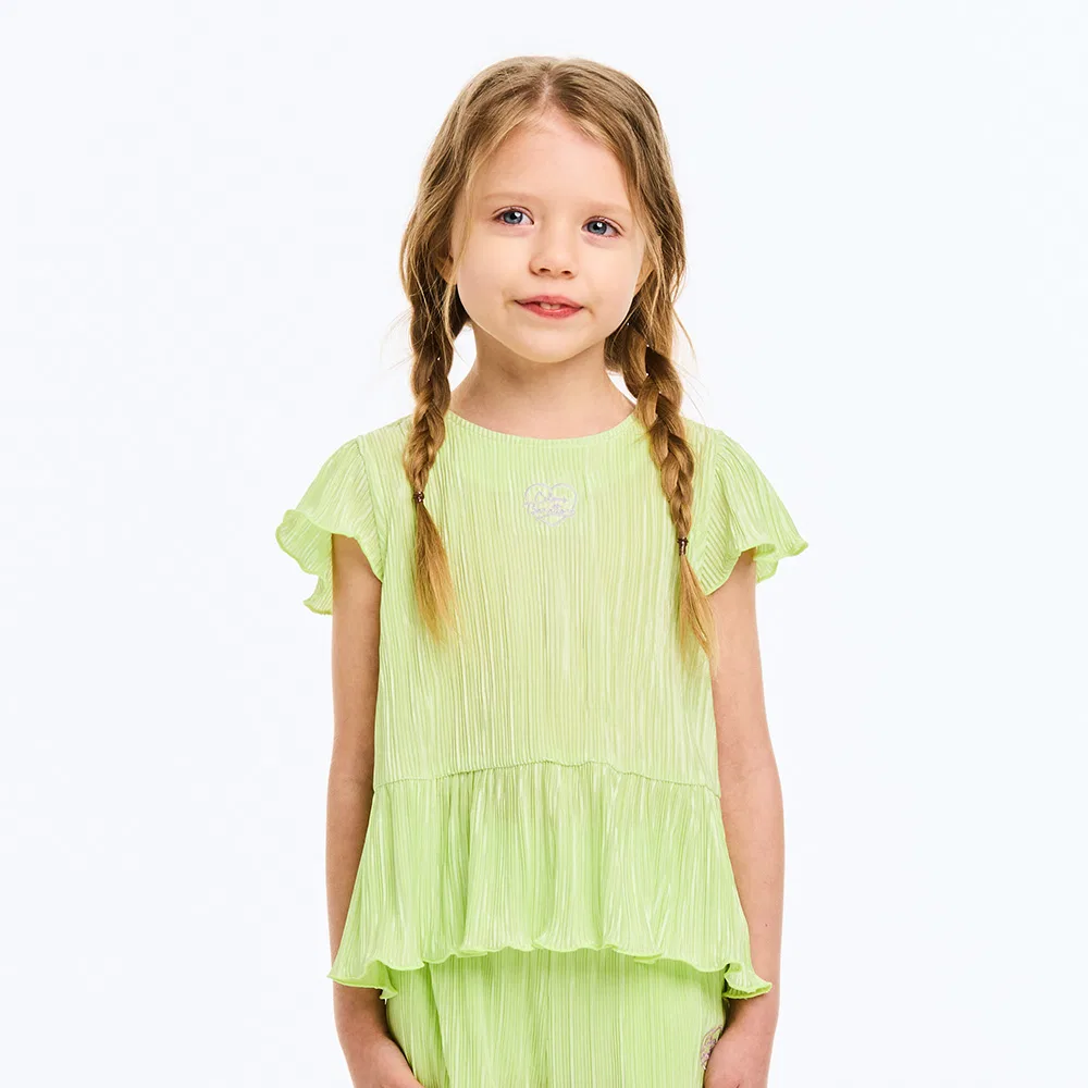 Детская лавандовая блузка с расклешёнными рукавами от Benetton Kids