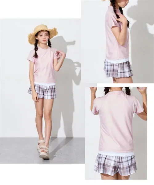 Купальник-рашгард с короткими рукавами и встроенной внутренней подкладкой — фото 3