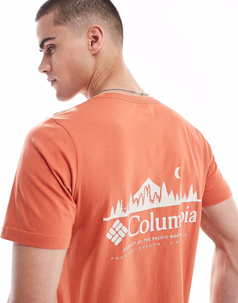 

Футболка Columbia Rapid Ridge II с графическим принтом на спине красного цвета