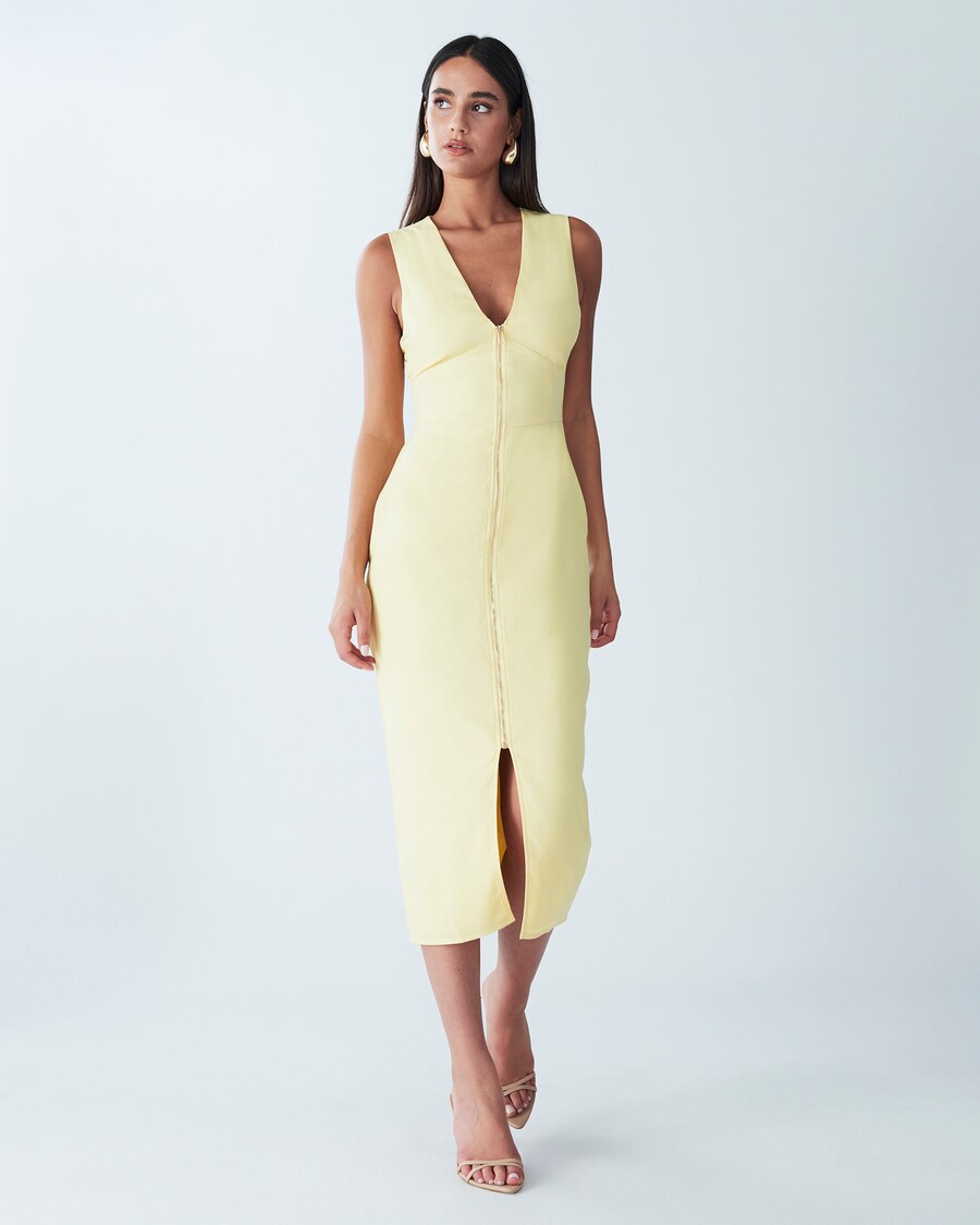 

Миди платье BWLDR Fran, Pastel yellow