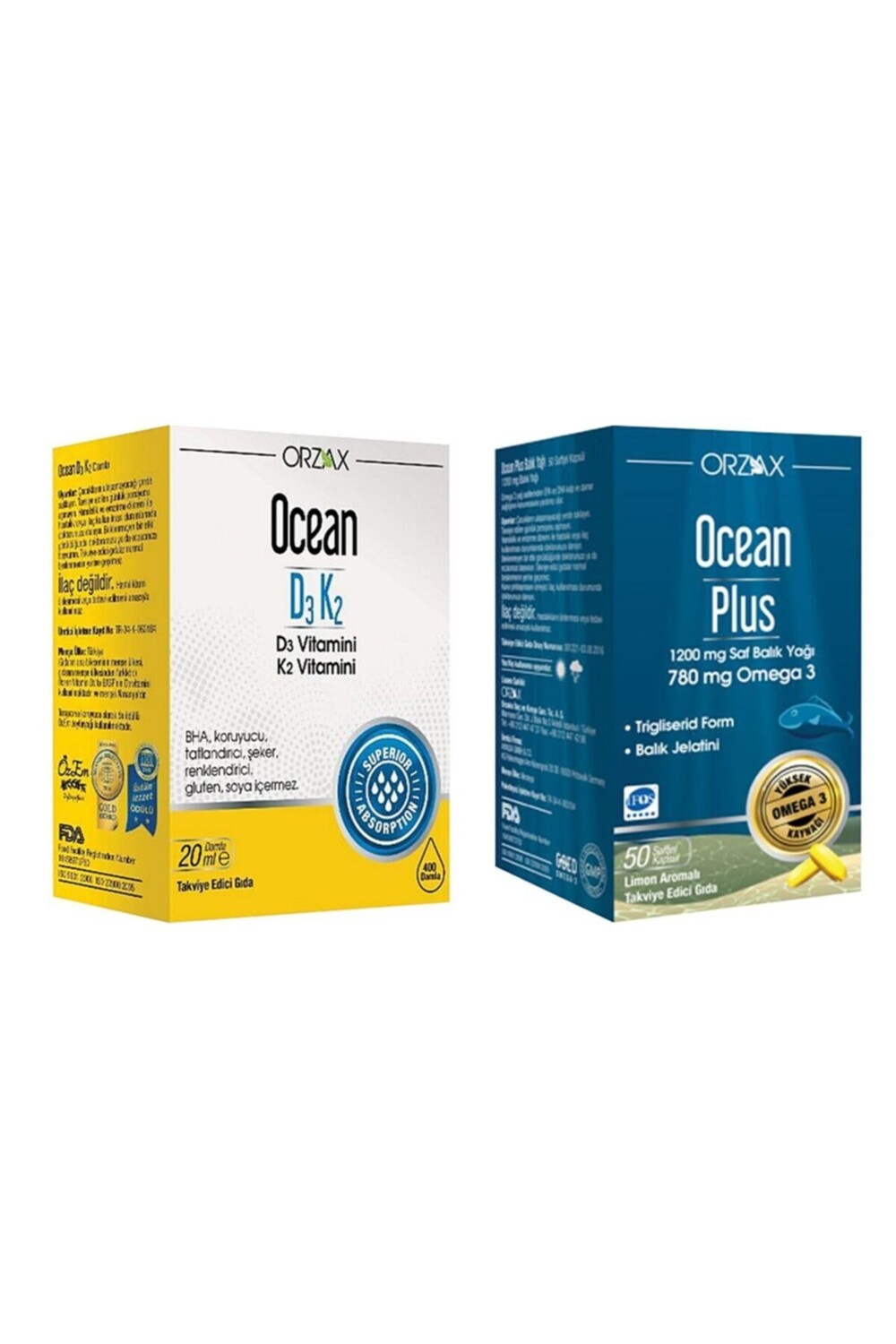 

Капли Ocean D3k2 20 мл + капсулы Ocean Plus 50