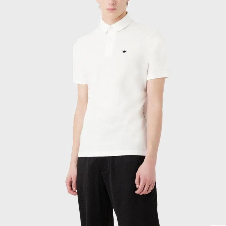 Поло мужское белое Emporio Armani — фото 3