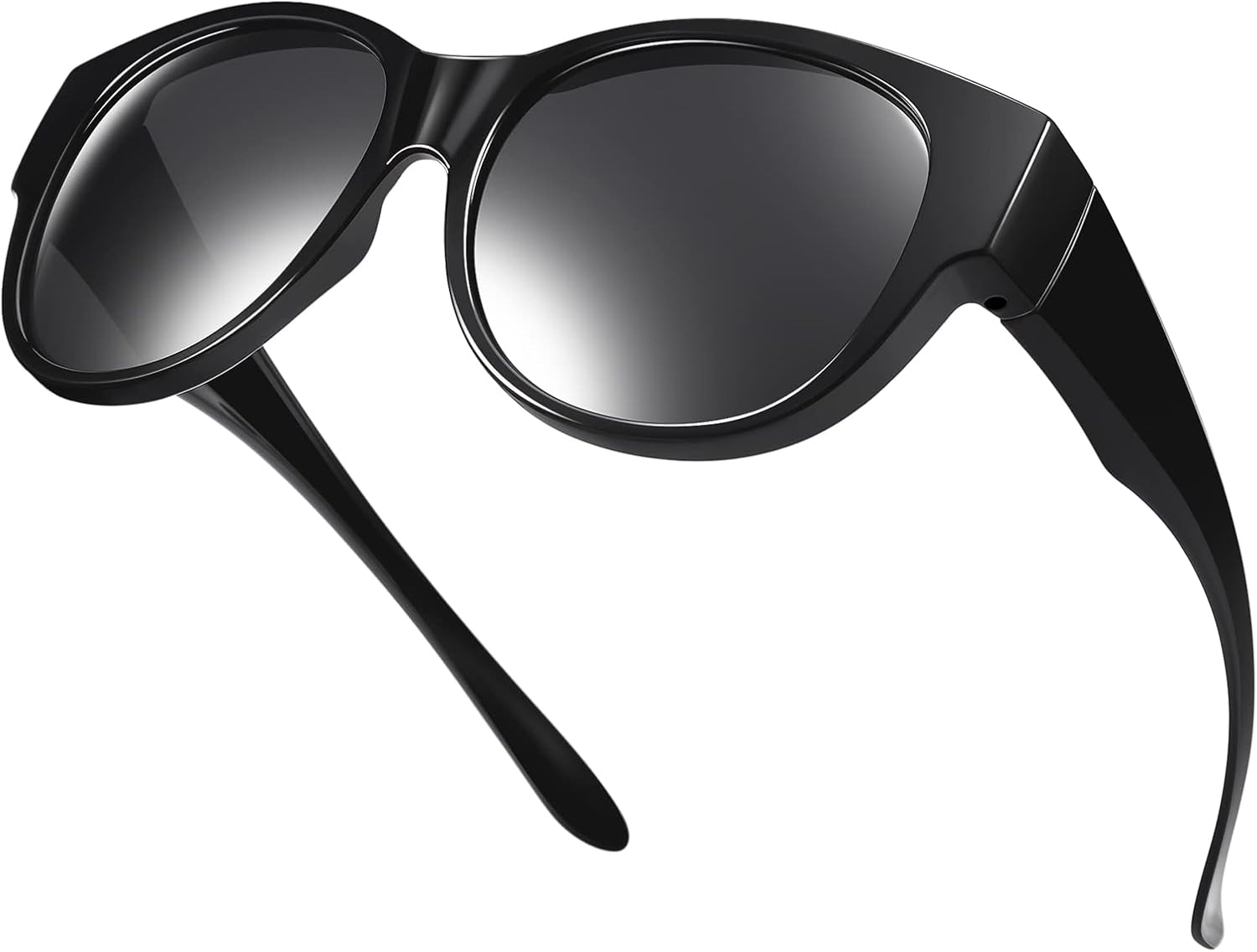 

Поляризованные солнцезащитные очки Br'Guras увеличенного размера, надеваемые поверх обычных очков, для женщин и мужчин. Носятся поверх обычных очков, Sg01-black-black/Non-mirrored