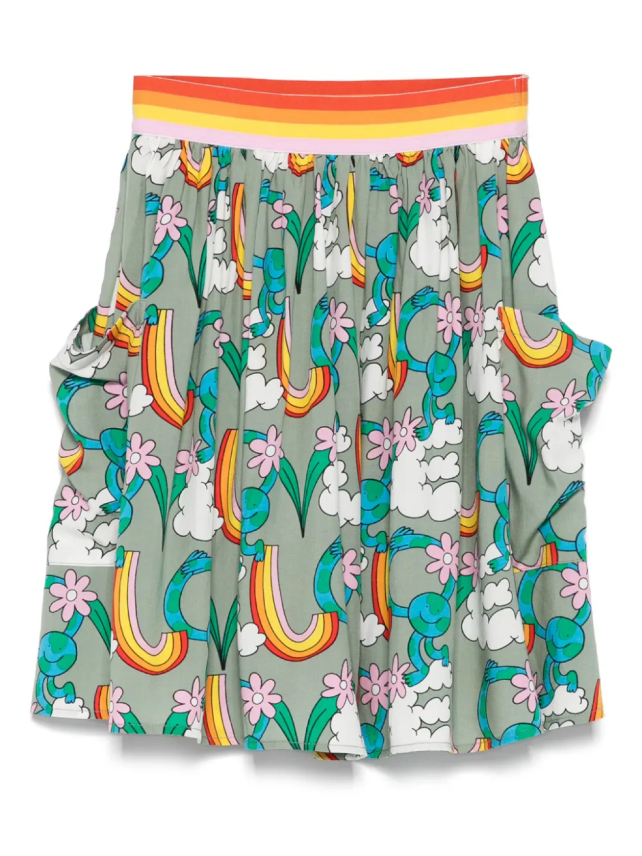 

Мини-юбка с графическим принтом Stella McCartney Kids, зеленый