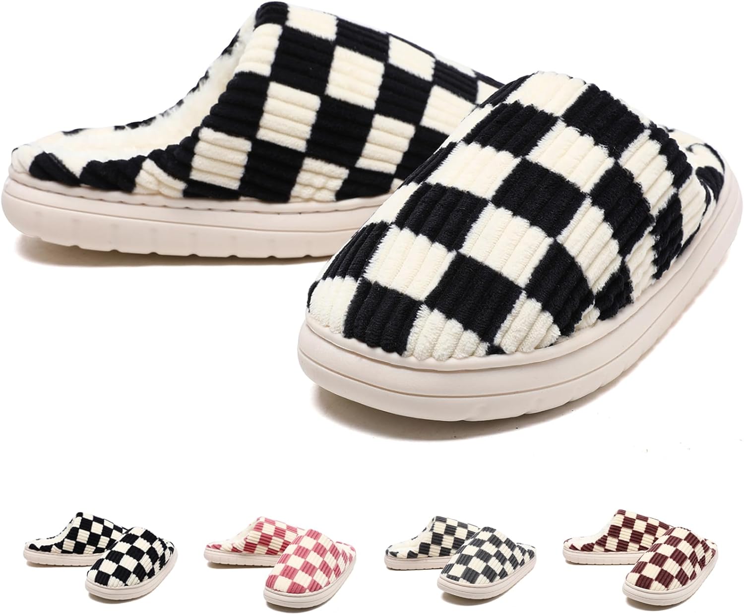 

Домашние тапочки Guyarns для женщин и мужчин - пушистые, удобные для дома и улицы с амортизирующей стелькой и искусственным мехом, черный