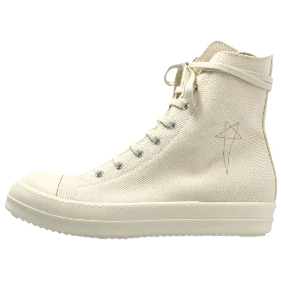 Высокие кеды из парусины Rick Owens DRKSHDW бежевый