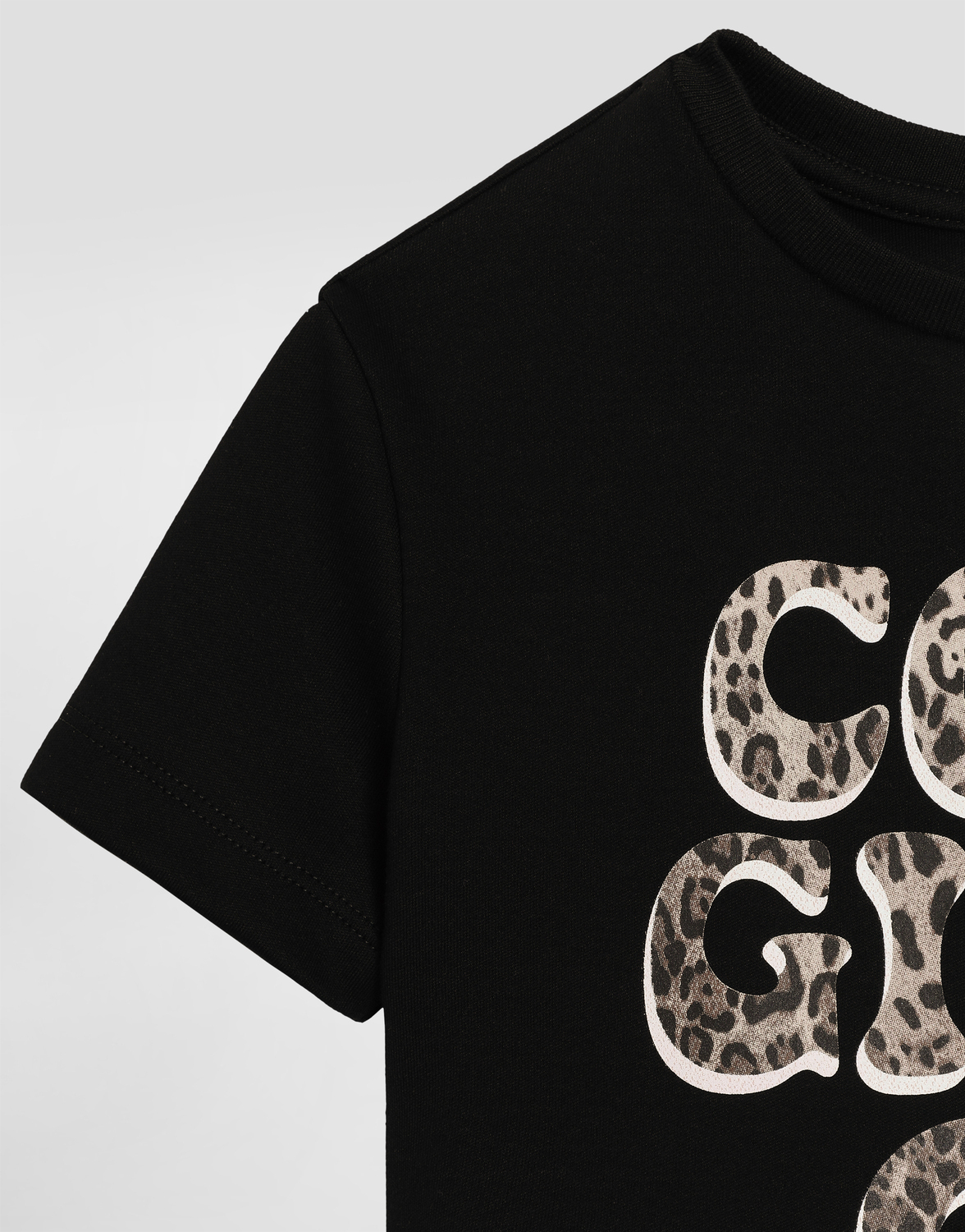 Футболка из интерлока с эффектом махры с принтом и стразами Dolce & Gabbana, черный — фото 4