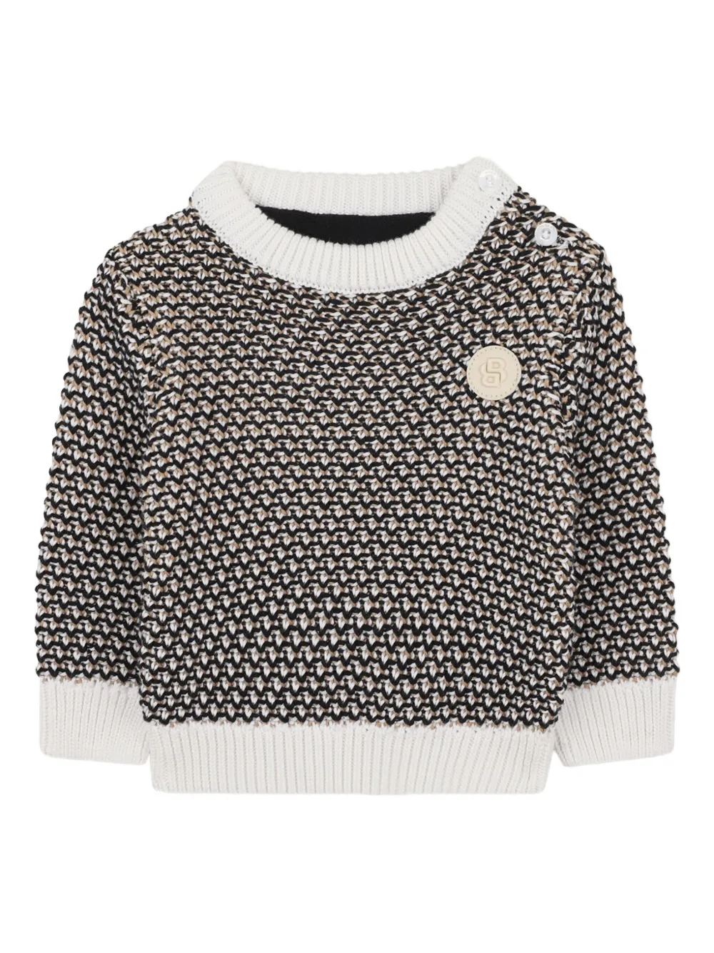 

Фактурный свитер BOSS Kidswear, черный
