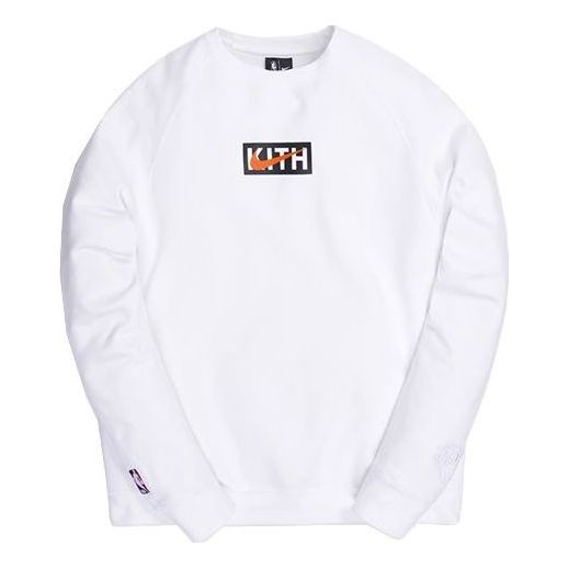 

Толстовка x nike for new york knicks fleece crewneck 'white' Kith, белый