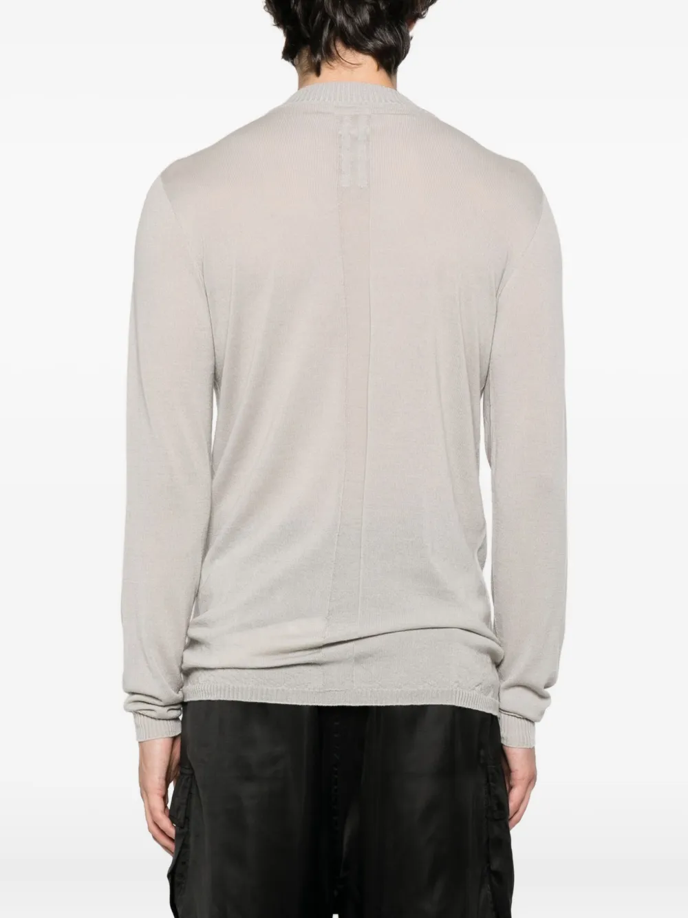 Шерстяная футболка с длинными рукавами Rick Owens, серый — фото 4