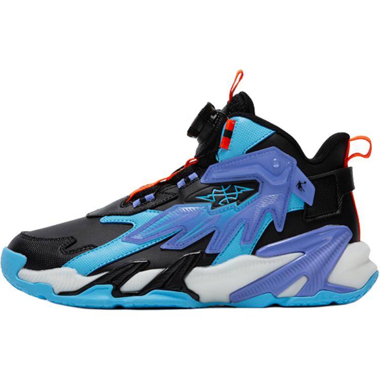 

QIAODAN Детские баскетбольные кроссовки с противоскользящей подошвой, износостойкие, цвет черный, синий