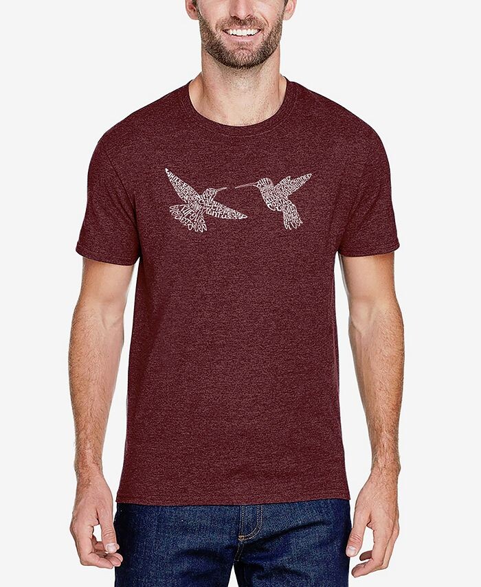 

Мужская футболка Hummingbirds Premium Blend Word Art LA Pop Art, красный