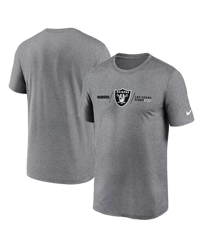 

Мужская футболка Las Vegas Raiders Horizontal Lockup Legend цвета меланж и уголь Nike