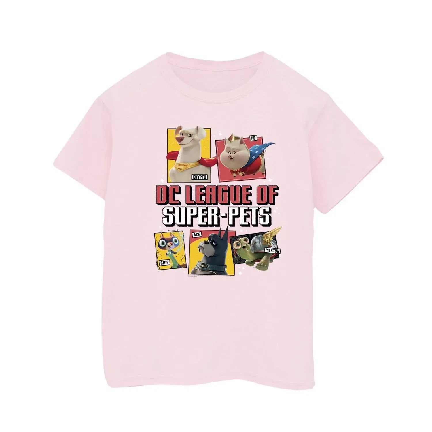 Футболка с принтом DC League Of Super-Pets Dc Comics, бледно-розовый — фото 2