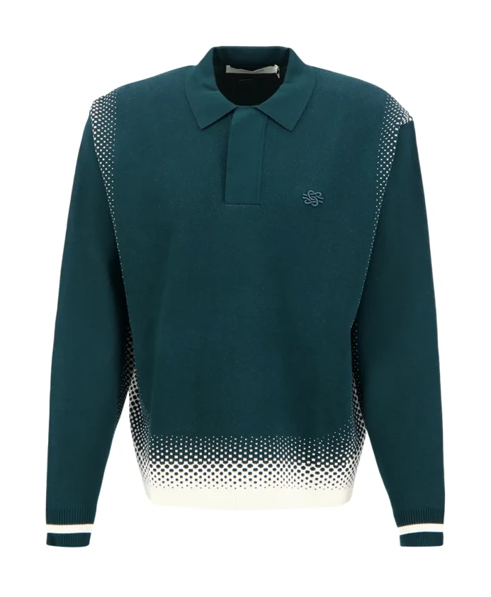 

Градиентная вязаная рубашка-поло из сосны Filling Pieces, зеленый