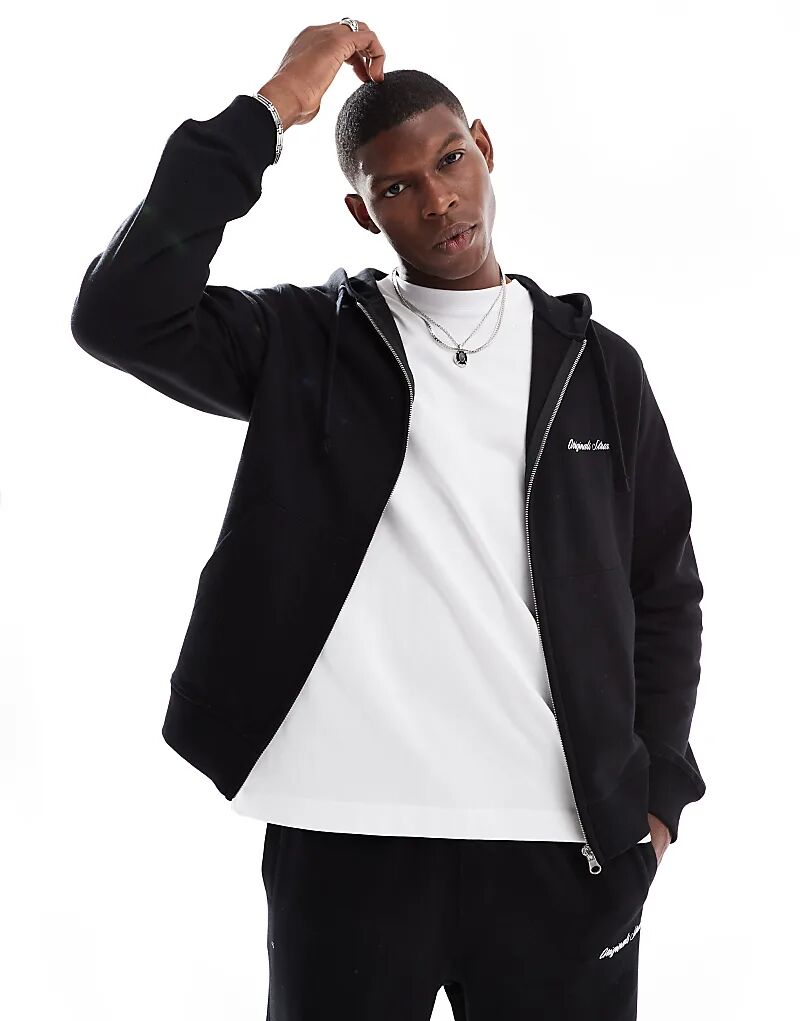 

Толстовка с логотипом Jack & Jones на молнии, черного цвета